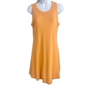 Michael Stars Eliza Orange Sleeveless Crewneck Tank Mini Dress Size Small